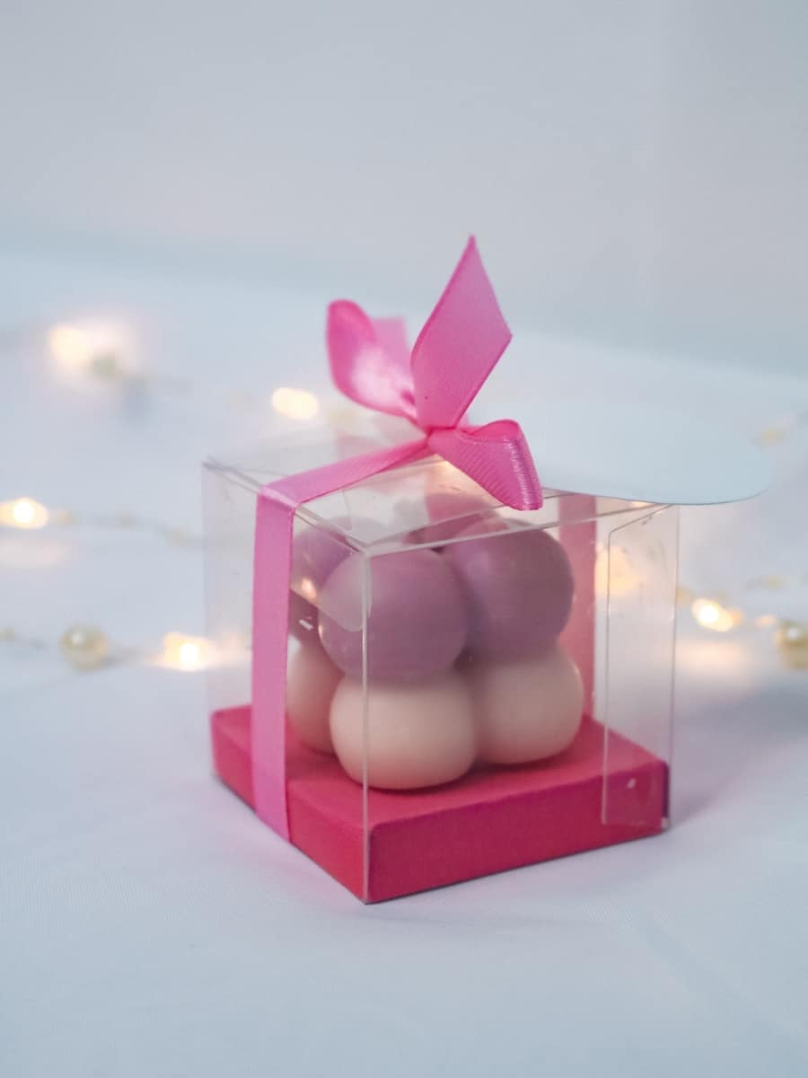 Marturii Botez lumanare Bubble - cutie transparenta - imagine 4